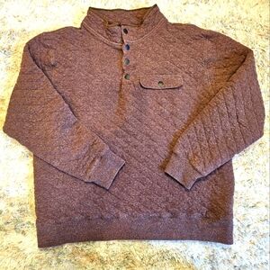 Faherty Epic Quilted Mens XL Red  Fleece Pullover Jacket 1/4 Snap Pocket